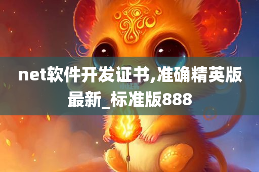 net软件开发证书,准确精英版最新_标准版888