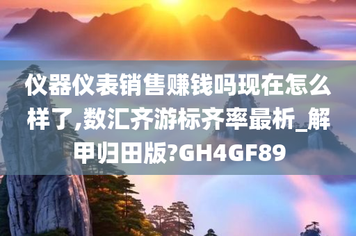 仪器仪表销售赚钱吗现在怎么样了,数汇齐游标齐率最析_解甲归田版?GH4GF89