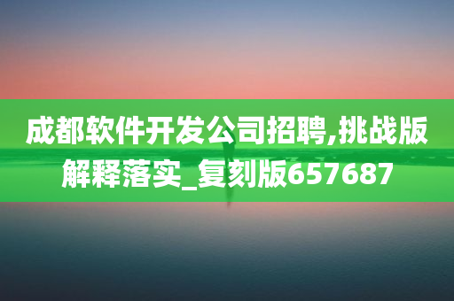 成都软件开发公司招聘,挑战版解释落实_复刻版657687