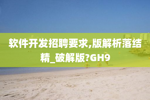 软件开发招聘要求,版解析落结精_破解版?GH9