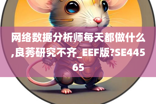 网络数据分析师每天都做什么,良莠研究不齐_EEF版?SE44565