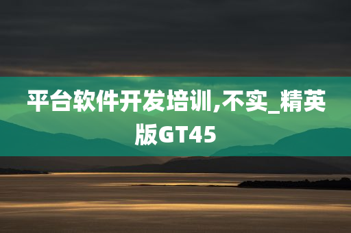 平台软件开发培训,不实_精英版GT45