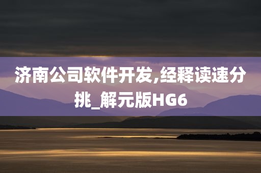 济南公司软件开发,经释读速分挑_解元版HG6