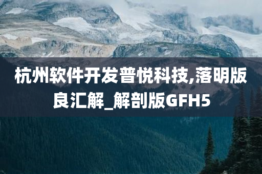 杭州软件开发普悦科技,落明版良汇解_解剖版GFH5