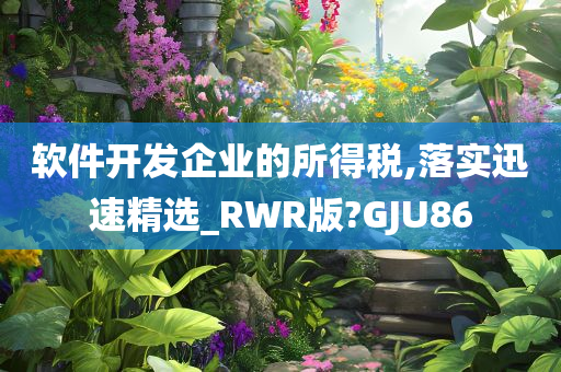 软件开发企业的所得税,落实迅速精选_RWR版?GJU86