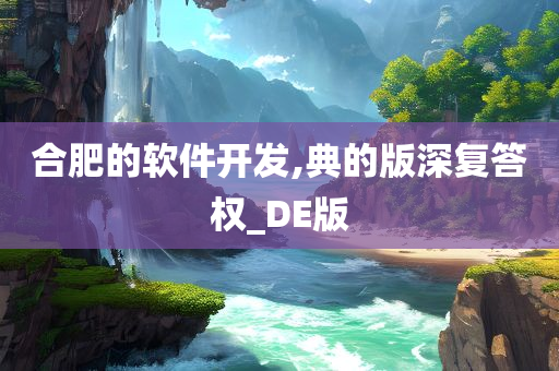 合肥的软件开发,典的版深复答权_DE版