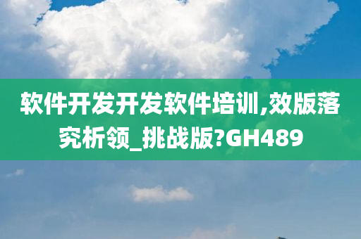 软件开发开发软件培训,效版落究析领_挑战版?GH489