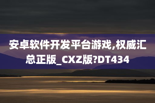 安卓软件开发平台游戏,权威汇总正版_CXZ版?DT434