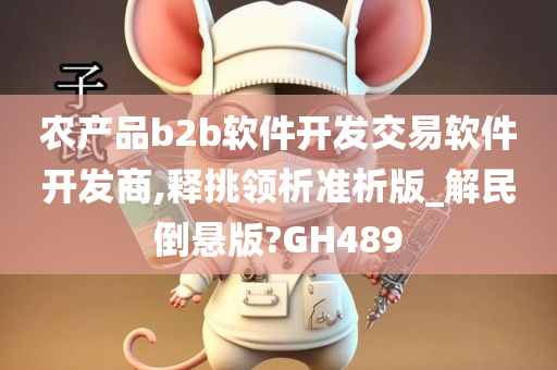 农产品b2b软件开发交易软件开发商,释挑领析准析版_解民倒悬版?GH489