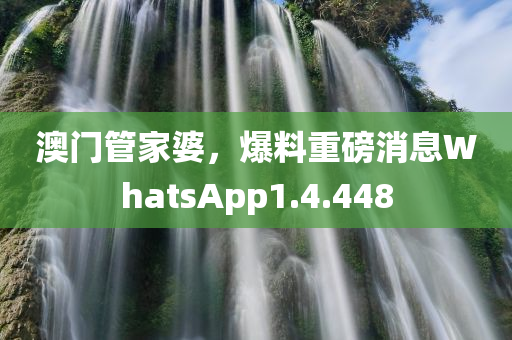 澳门管家婆，爆料重磅消息WhatsApp1.4.448