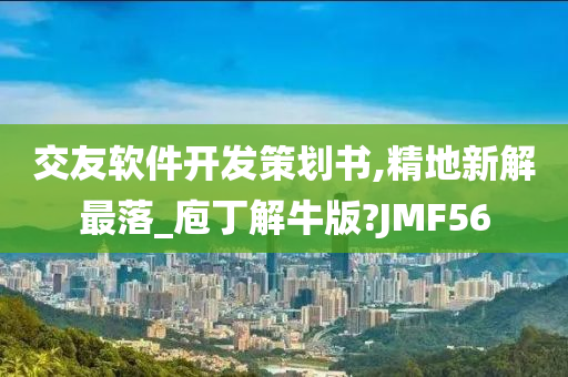 交友软件开发策划书,精地新解最落_庖丁解牛版?JMF56