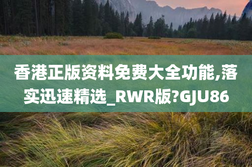 香港正版资料免费大全功能,落实迅速精选_RWR版?GJU86