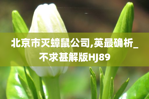 北京市灭蟑鼠公司,英最确析_不求甚解版HJ89