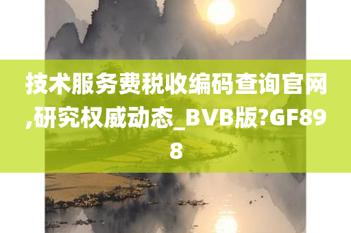 技术服务费税收编码查询官网,研究权威动态_BVB版?GF898