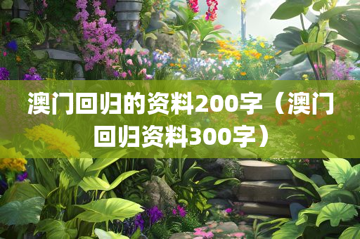 澳门回归的资料200字（澳门回归资料300字）