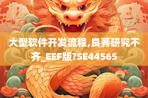 大型软件开发流程,良莠研究不齐_EEF版?SE44565