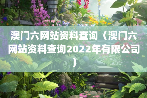 澳门六网站资料查询（澳门六网站资料查询2022年有限公司）