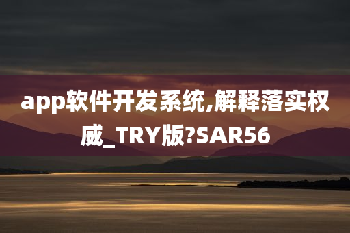 app软件开发系统,解释落实权威_TRY版?SAR56