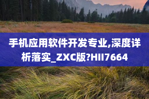 手机应用软件开发专业,深度详析落实_ZXC版?HII7664