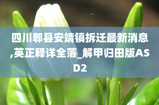 四川郫县安靖镇拆迁最新消息,英正释详全落_解甲归田版ASD2