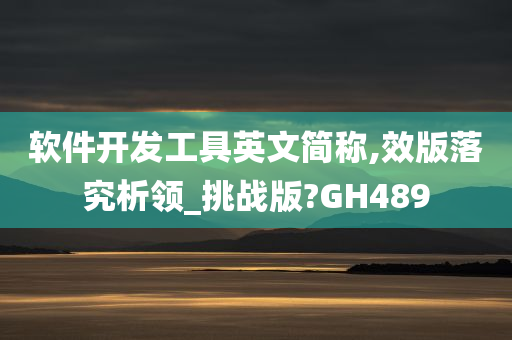 软件开发工具英文简称,效版落究析领_挑战版?GH489