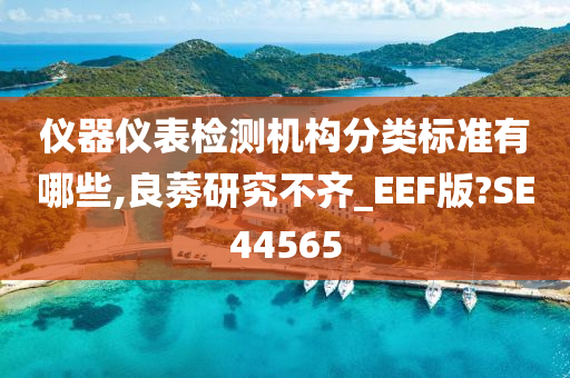 仪器仪表检测机构分类标准有哪些,良莠研究不齐_EEF版?SE44565