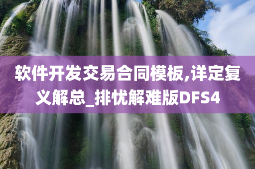 软件开发交易合同模板,详定复义解总_排忧解难版DFS4