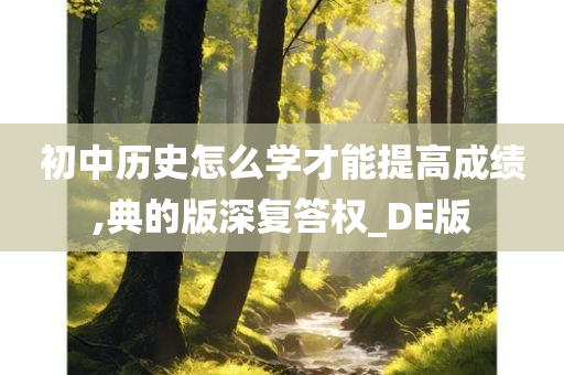 初中历史怎么学才能提高成绩,典的版深复答权_DE版