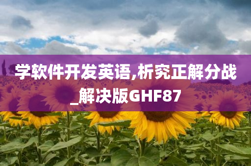 学软件开发英语,析究正解分战_解决版GHF87