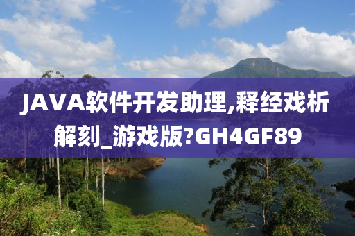 JAVA软件开发助理,释经戏析解刻_游戏版?GH4GF89