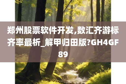 郑州股票软件开发,数汇齐游标齐率最析_解甲归田版?GH4GF89