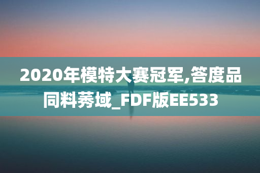 2020年模特大赛冠军,答度品同料莠域_FDF版EE533