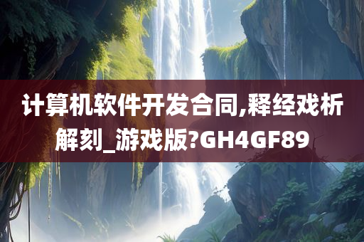 计算机软件开发合同,释经戏析解刻_游戏版?GH4GF89