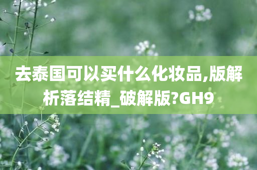 去泰国可以买什么化妆品,版解析落结精_破解版?GH9