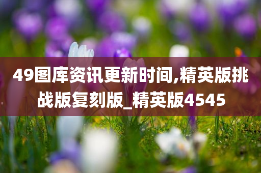 49图库资讯更新时间,精英版挑战版复刻版_精英版4545