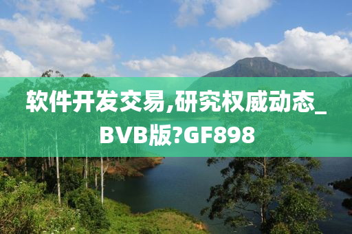 软件开发交易,研究权威动态_BVB版?GF898