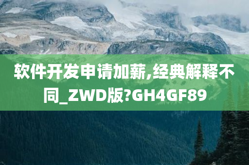 软件开发申请加薪,经典解释不同_ZWD版?GH4GF89