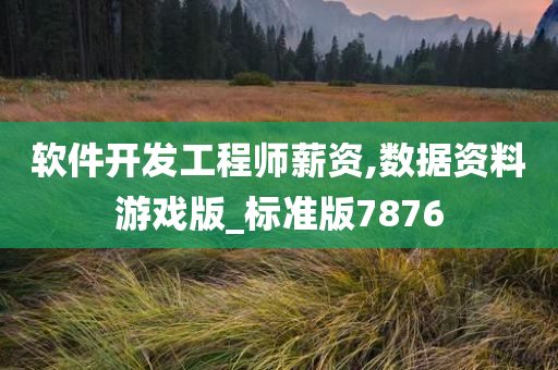 软件开发工程师薪资,数据资料游戏版_标准版7876