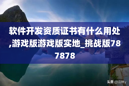 软件开发资质证书有什么用处,游戏版游戏版实地_挑战版787878