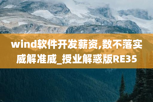 wind软件开发薪资,数不落实威解准威_授业解惑版RE35