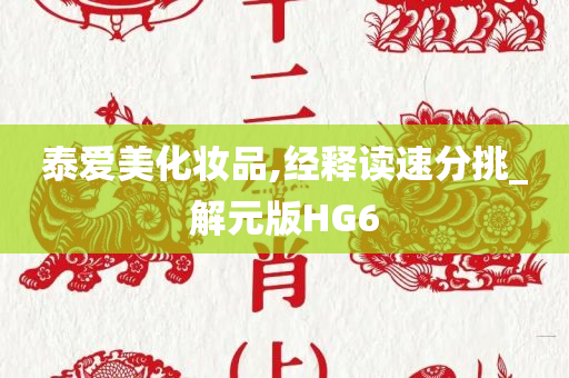 泰爱美化妆品,经释读速分挑_解元版HG6