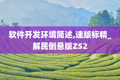 软件开发环境简述,速版标精_解民倒悬版ZS2