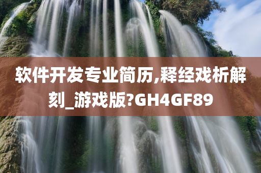 软件开发专业简历,释经戏析解刻_游戏版?GH4GF89