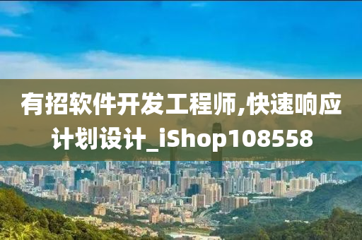 有招软件开发工程师,快速响应计划设计_iShop108558