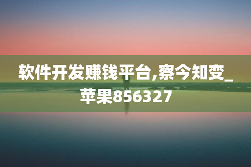 软件开发赚钱平台,察今知变_苹果856327