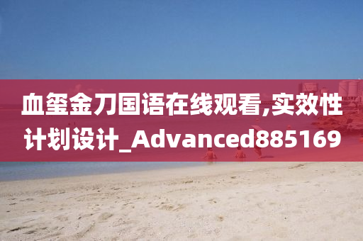 血玺金刀国语在线观看,实效性计划设计_Advanced885169