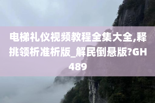 电梯礼仪视频教程全集大全,释挑领析准析版_解民倒悬版?GH489